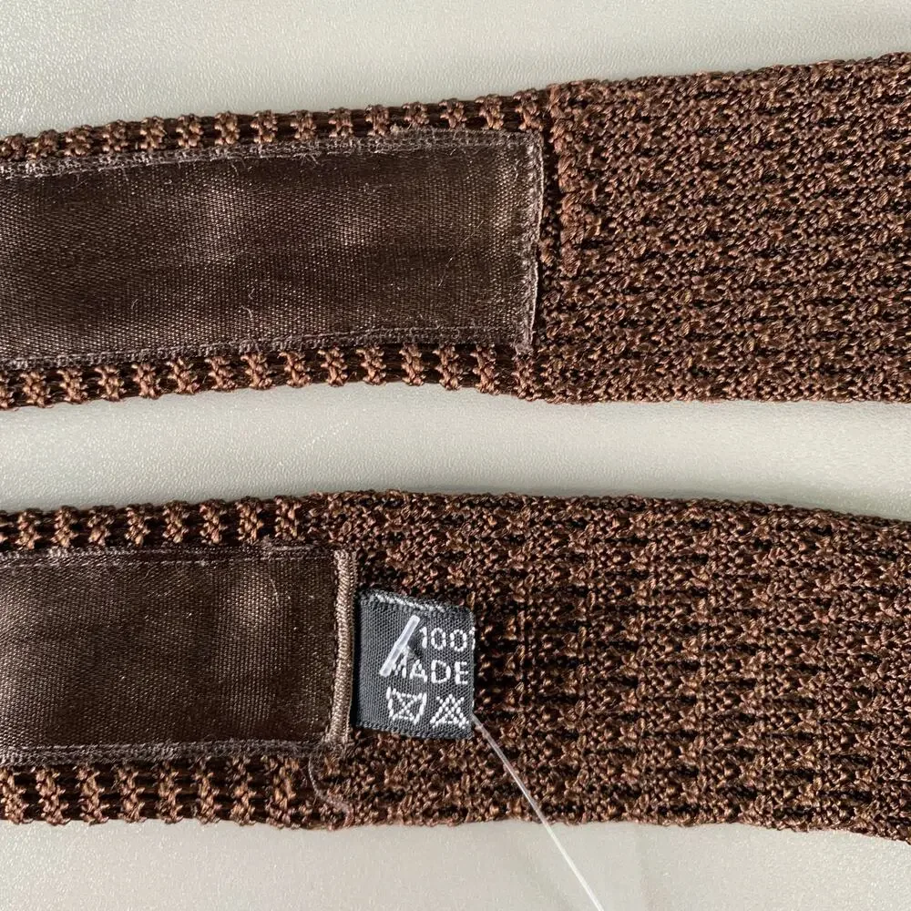 BRIONI Brown Knitted Silk Tie